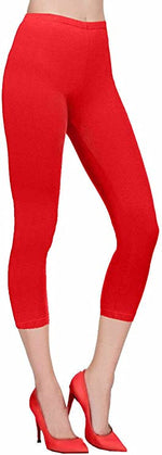 Load image into Gallery viewer, Women&#39;s Ladies Cropped Cotton Leggings Classic 3/4 Pants Summer Colours UK Size 8-22
