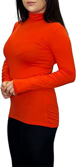 Load image into Gallery viewer, Ladies Polo Roll Neck Long Sleeve Turtle Neck Plain Jumpers for Women Top Womens Ladies New Plain Turtle Polo Roll Neck Long Sleeve Stretch Jumper T-Shirt Tee Top 8-14
