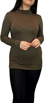 Load image into Gallery viewer, Ladies Polo Roll Neck Long Sleeve Turtle Neck Plain Jumpers for Women Top Womens Ladies New Plain Turtle Polo Roll Neck Long Sleeve Stretch Jumper T-Shirt Tee Top 8-14
