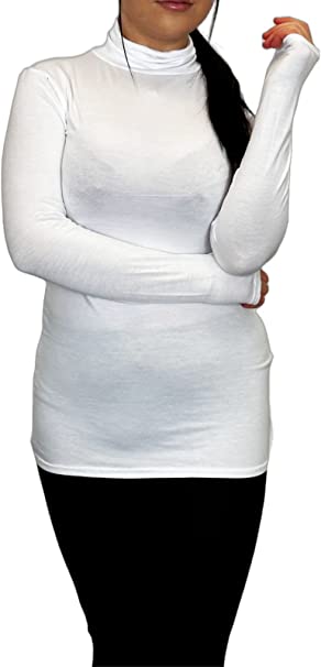 Ladies Polo Roll Neck Long Sleeve Turtle Neck Plain Jumpers for Women Top Womens Ladies New Plain Turtle Polo Roll Neck Long Sleeve Stretch Jumper T-Shirt Tee Top 8-14