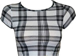 Load image into Gallery viewer, Women Cap Short Sleeve Crop Top Round Neck Plain/Printed T-Shirt Stretchy Summer Cropped Vest Tops Size 8-14

