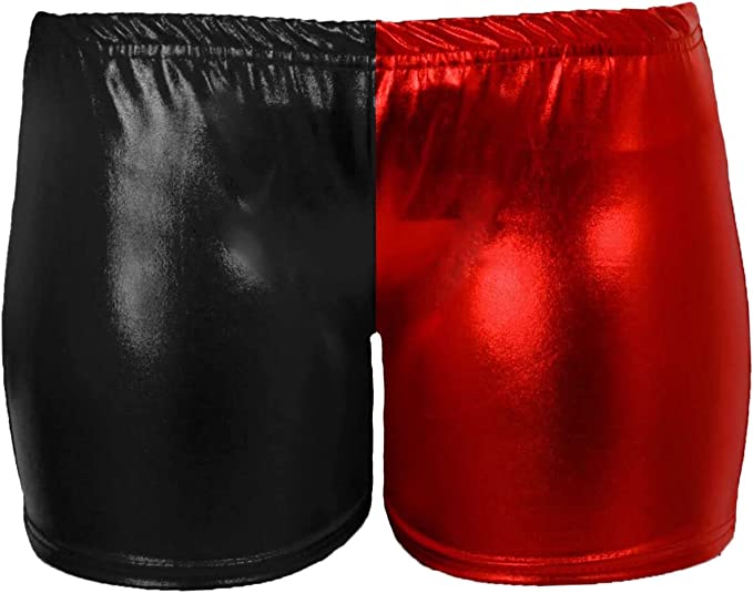 Womens Metallic Wet Look Hot Pants Womens Red Blue Shiny Halloween Summer Fancy Party Disco Wet Look Shorts