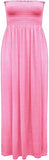LUXE DIVA Women's Shirred Bandeau Maxi Dress Plus Size