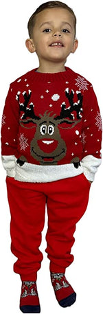 Load image into Gallery viewer, Children&#39;s Kids Girls Boys Rudolph On The Wall Christmas Jumper
