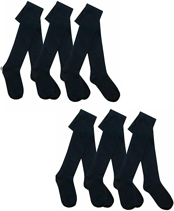Girls Kids Tights Cotton Rich Plain School Warm Thick Girl Tights School Pair Warm Cotton Rich Plain Soft Children 2-13 Year