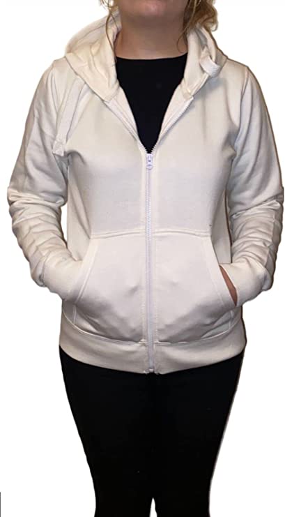 Ladies Plain Colour Hoodie Womens Fleece Hooded Top Zip Zipper Hoodie Sweatshirt Available in 22 Colours Plus Sizes Small-XL
