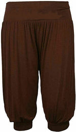 Load image into Gallery viewer, Ladies Plus Size Ali Baba Baggy Stretch Fit Shorts Womens Plain Cropped Harem Trouser Pants 8-26
