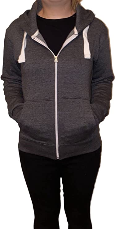 Ladies Plain Colour Hoodie Womens Fleece Hooded Top Zip Zipper Hoodie Sweatshirt Available in 22 Colours Plus Sizes Small-XL