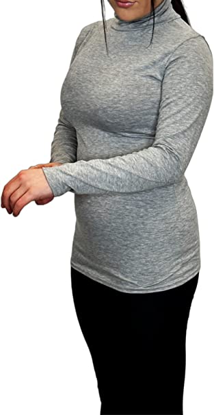 Ladies Polo Roll Neck Long Sleeve Turtle Neck Plain Jumpers for Women Top Womens Ladies New Plain Turtle Polo Roll Neck Long Sleeve Stretch Jumper T-Shirt Tee Top 8-14