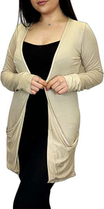 Load image into Gallery viewer, Ladies Long Sleeve Pocket Cardigan Womens Top Sizes 16-26
