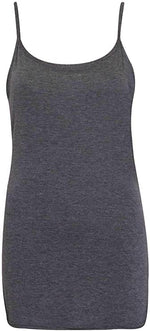 Load image into Gallery viewer, Women&#39;s Plain Cami Tunic Top Long Strappy Vest Stretchy Mini Dress UK 8-22
