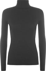 Load image into Gallery viewer, Women Ladies Ribbed Stretch Polo Turtle Neck Rib Top Jumper UK Size S/M-XXL

