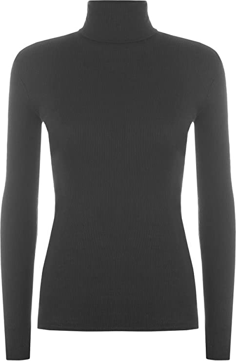 LUXE DIVA Women's Ribbed Polo Turtle Neck Jumper
