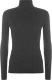 LUXE DIVA Women's Ribbed Polo Turtle Neck Jumper