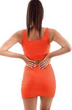 Load image into Gallery viewer, Womens Ladies New Ribbed Sleeveless Crop Top Bodycon Mini Skirt Summer 2 Pcs Co-Ord Suit
