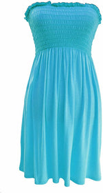 Load image into Gallery viewer, New Womens Ladies Sheering Top Strapless Bandeau Dress Top Jersey Ladies Plus Size Boobtube Top Dress UK 16-22
