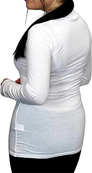 Ladies Polo Roll Neck Long Sleeve Turtle Neck Plain Jumpers for Women Top Womens Ladies New Plain Turtle Polo Roll Neck Long Sleeve Stretch Jumper T-Shirt Tee Top 8-14