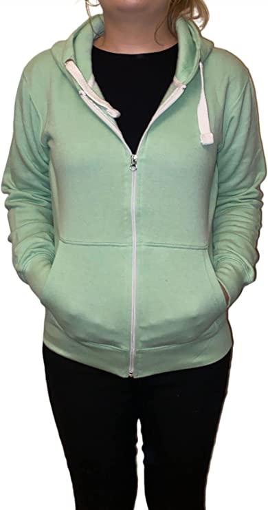 Ladies Plain Colour Hoodie Womens Fleece Hooded Top Zip Zipper Hoodie Sweatshirt Available in 22 Colours Plus Sizes Small-XL