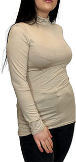 Load image into Gallery viewer, Ladies Polo Roll Neck Long Sleeve Turtle Neck Plain Jumpers for Women Top Womens Ladies New Plain Turtle Polo Roll Neck Long Sleeve Stretch Jumper T-Shirt Tee Top 8-14
