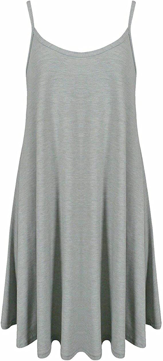 Plus Size Womens Printed Strappy Sleeveless Ladies Mini Dress Vest Top