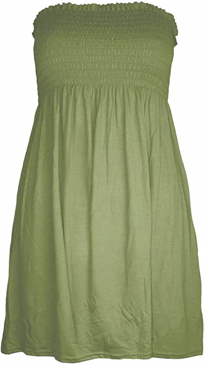New Womens Ladies Sheering Top Strapless Bandeau Dress Top Jersey Ladies Plus Size Boobtube Top Dress UK 16-22