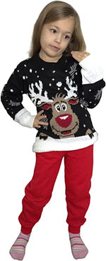 Load image into Gallery viewer, Children&#39;s Kids Girls Boys Rudolph On The Wall Christmas Jumper
