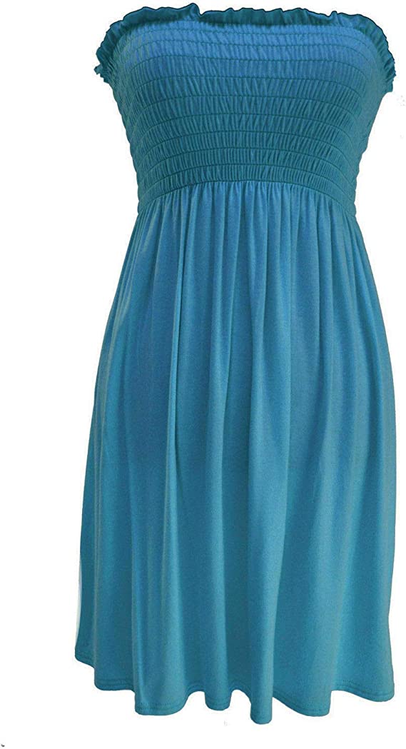New Womens Ladies Sheering Top Strapless Bandeau Dress Top Jersey Ladies Plus Size Boobtube Top Dress UK 16-22