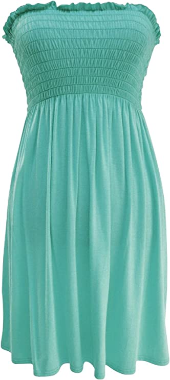 New Womens Ladies Sheering Top Strapless Bandeau Dress Top Jersey Ladies Plus Size Boobtube Top Dress UK 16-22