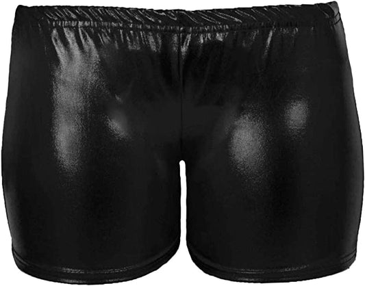 LUXE DIVA Women's Metallic Wet Look Hot Pants