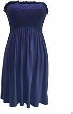 Load image into Gallery viewer, New Womens Ladies Sheering Top Strapless Bandeau Dress Top Jersey Ladies Plus Size Boobtube Top Dress UK 16-22
