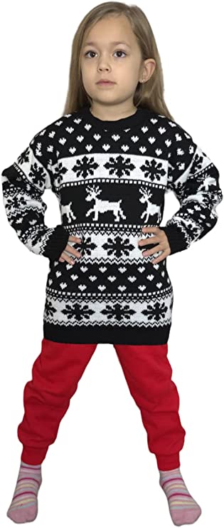 LUXE DIVA Kids Snowflake Christmas Jumper