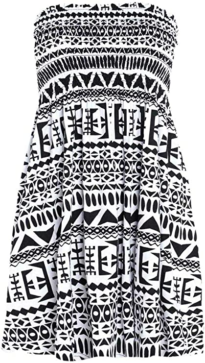 New Womens Ladies Sheering Top Strapless Bandeau Dress Top Jersey Ladies Plus Size Boobtube Top Dress UK 16-22
