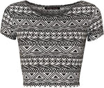 Load image into Gallery viewer, Women Cap Short Sleeve Crop Top Round Neck Plain/Printed T-Shirt Stretchy Summer Cropped Vest Tops Size 8-14
