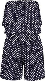 Load image into Gallery viewer, Women’s Ladies Polka Dot Frill Bandeau Short Playsuit Size 8-22
