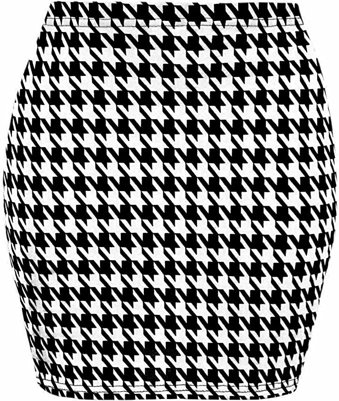 Womens Print Ladies Stretch Bodycon Elasticated Jersey Short Mini Skirt