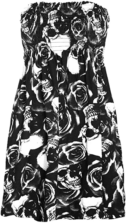 New Womens Ladies Sheering Top Strapless Bandeau Dress Top Jersey Ladies Plus Size Boobtube Top Dress UK 16-22
