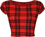 Load image into Gallery viewer, Women Cap Short Sleeve Crop Top Round Neck Plain/Printed T-Shirt Stretchy Summer Cropped Vest Tops Size 8-14
