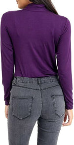 Load image into Gallery viewer, Ladies Polo Roll Neck Long Sleeve Turtle Neck Plain Jumpers for Women Top Womens Ladies New Plain Turtle Polo Roll Neck Long Sleeve Stretch Jumper T-Shirt Tee Top 8-14
