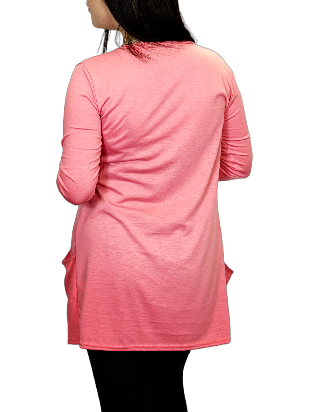 Ladies Long Sleeve Pocket Cardigan Womens Top Sizes 8-14