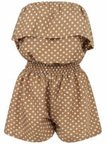 Load image into Gallery viewer, Women’s Ladies Polka Dot Frill Bandeau Short Playsuit
