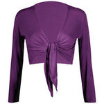 Load image into Gallery viewer, Women Tie Up Crop Shrug Wrap Bolero Ladies Cardigan Top Size
